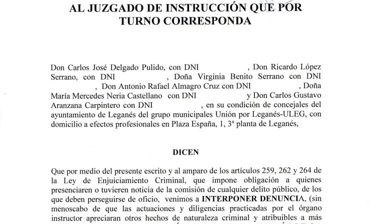 La denuncia de ULEG en el juzgado