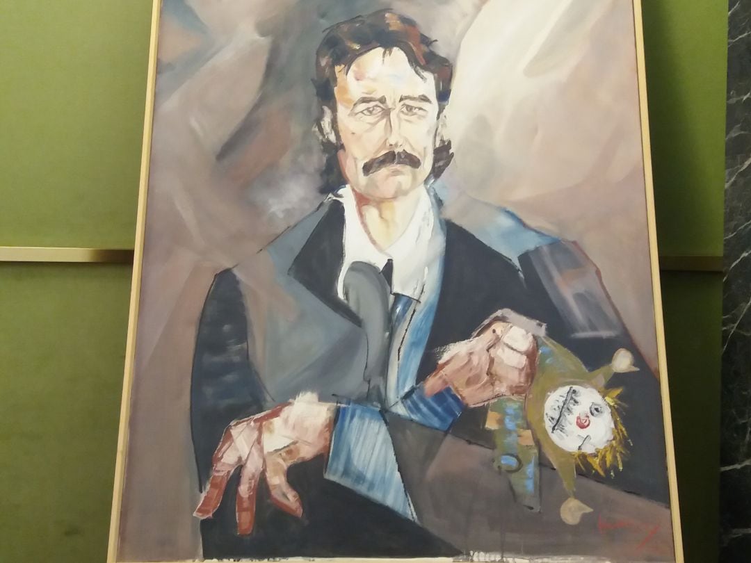 Retrato de Juan Cueto realizado por el artista ovetense Javier Herrero, amigo personal del homenajeado