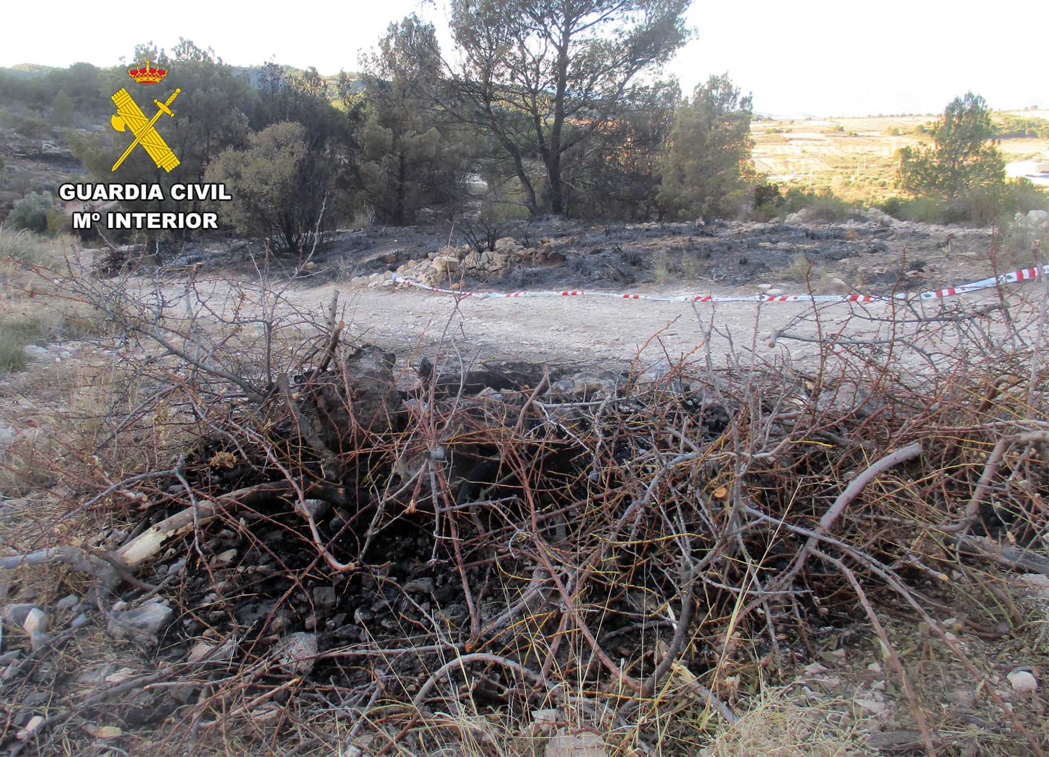 Incendio en el paraje Los Prados-Collado de las Burras en el término municipal de Lorca