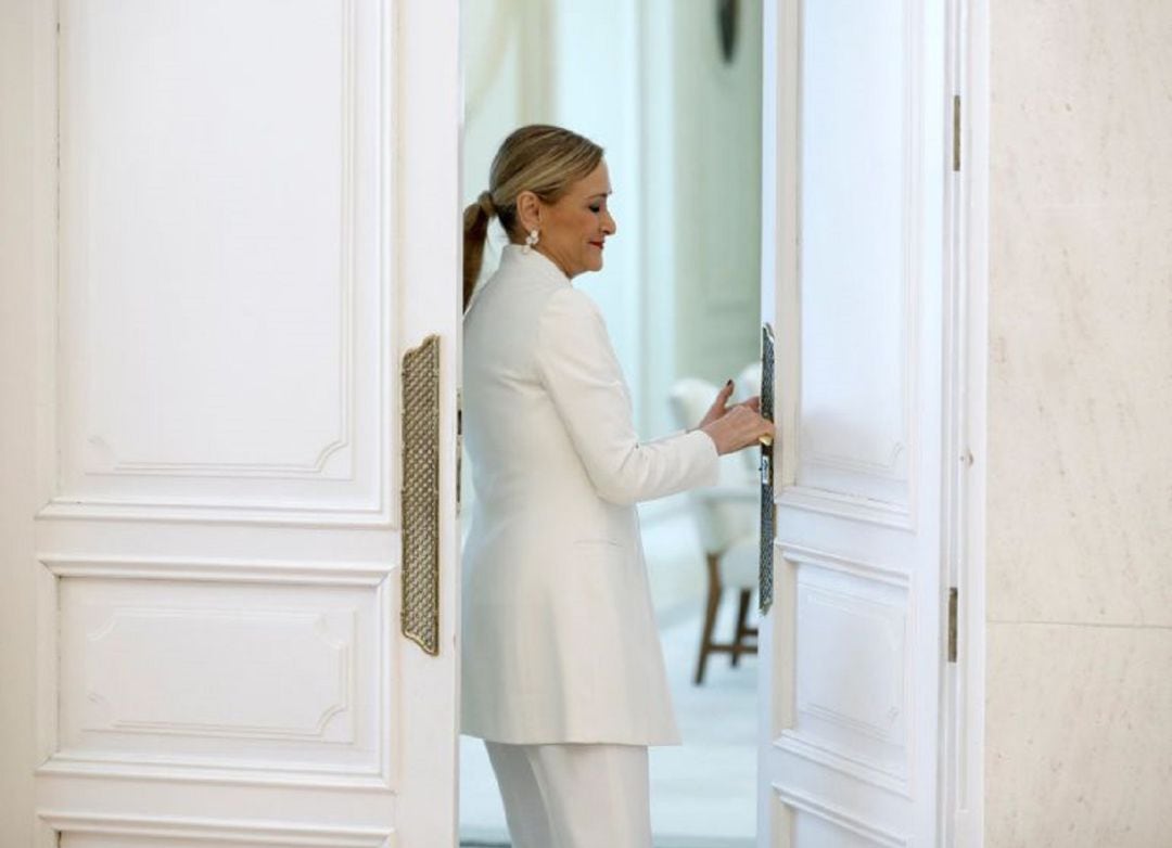 Cifuentes en el día de su dimisión