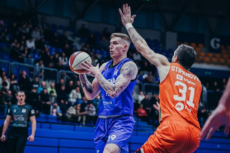 Luka Samanic, durante un partido con la Cibona de Zagreb en la liga doméstica.