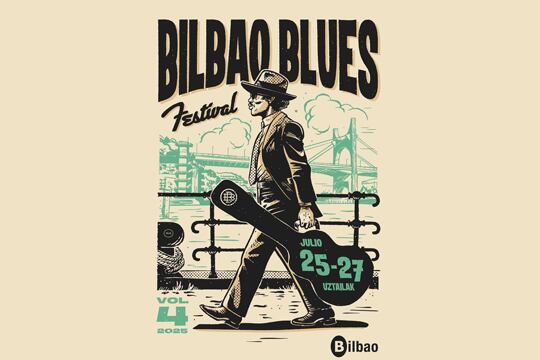 Cartel de la cuarta edición de Bilbao Blues Festival. Ayuntamiento de Bilbao