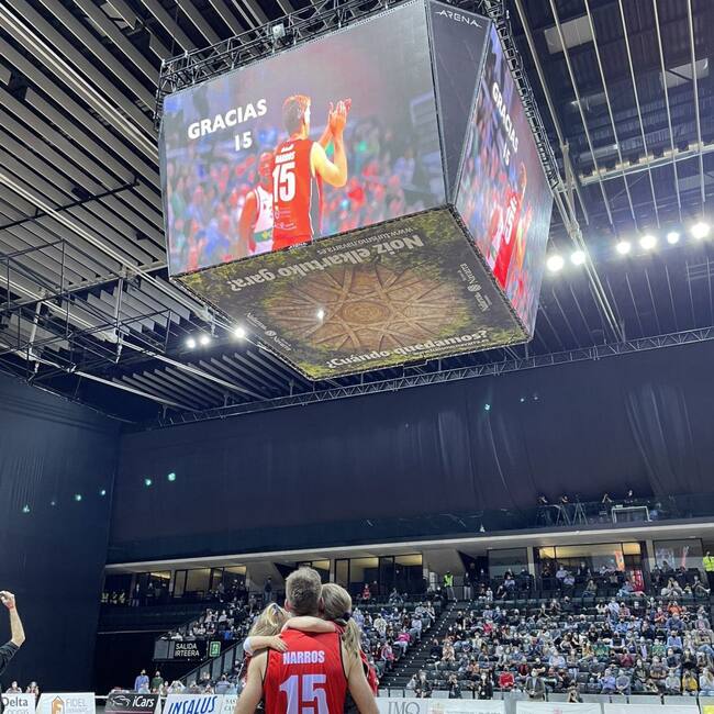 Iñaki Narros en el homenaje del pasado sábado en el Navarra Arena