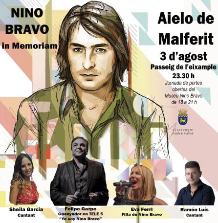 Cartel del festival de homenaje a Nino Bravo en Aielo de Malferit