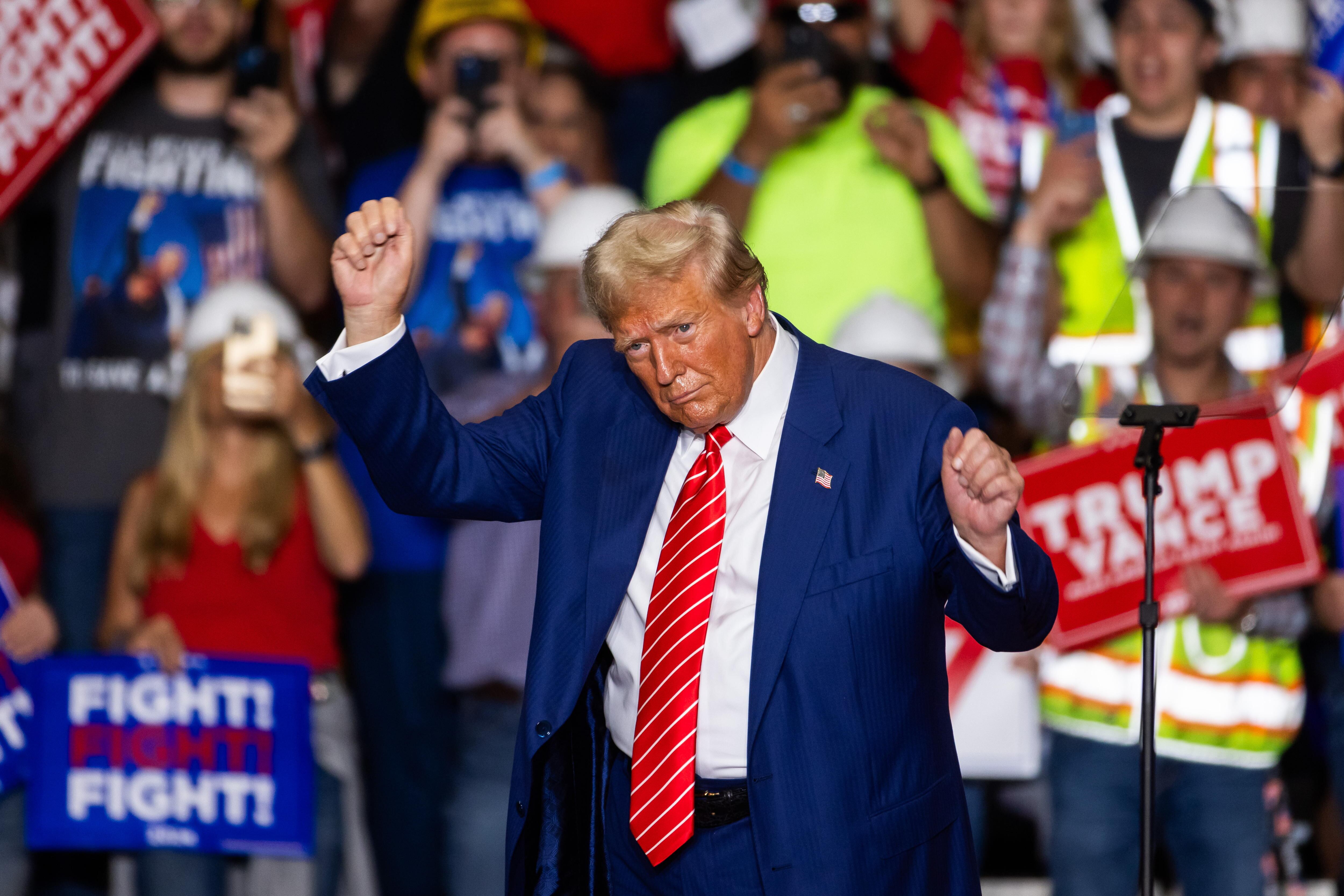 Donald Trump en un acto de campaña en Pennsylvania. Archivo.