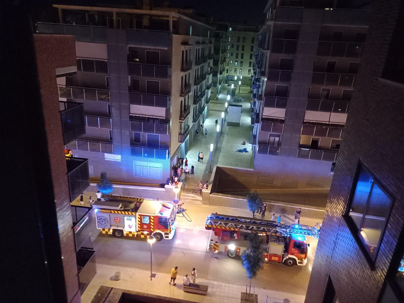 Actuación de los bomberos de Huesca