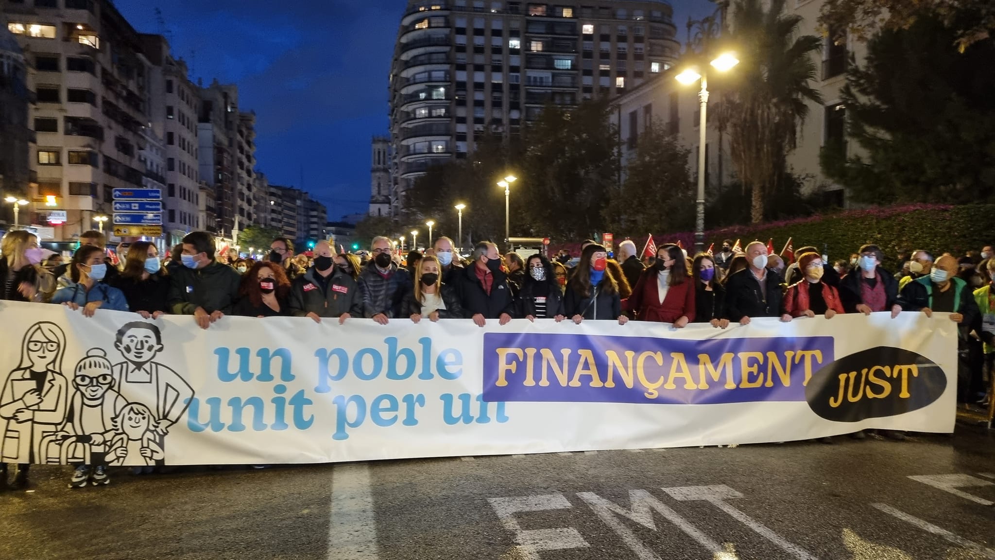 La plataforma per un Finançament Just se concentra en València en una imagen de archivo