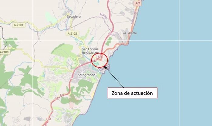 Zona de actuación en San Roque