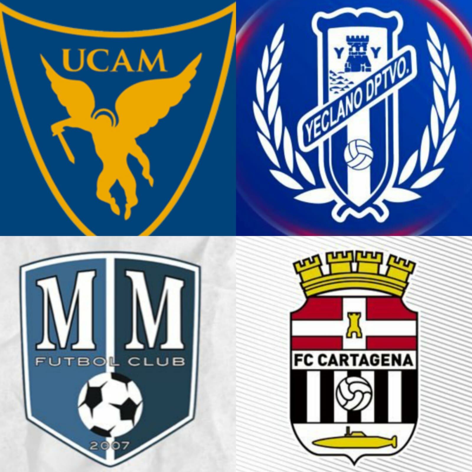 Escudos del UCAM, Yeclano, Mar Menor y FC Cartagena