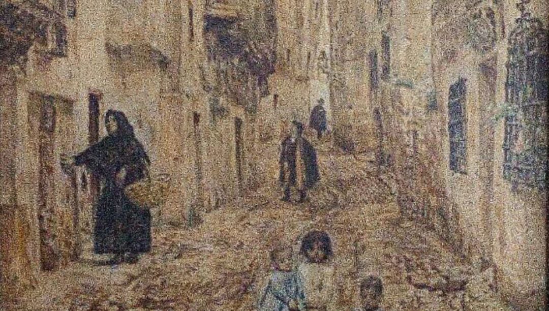 &#039;Calle de Cuenca&#039;. Óleo de Jaime Serra.