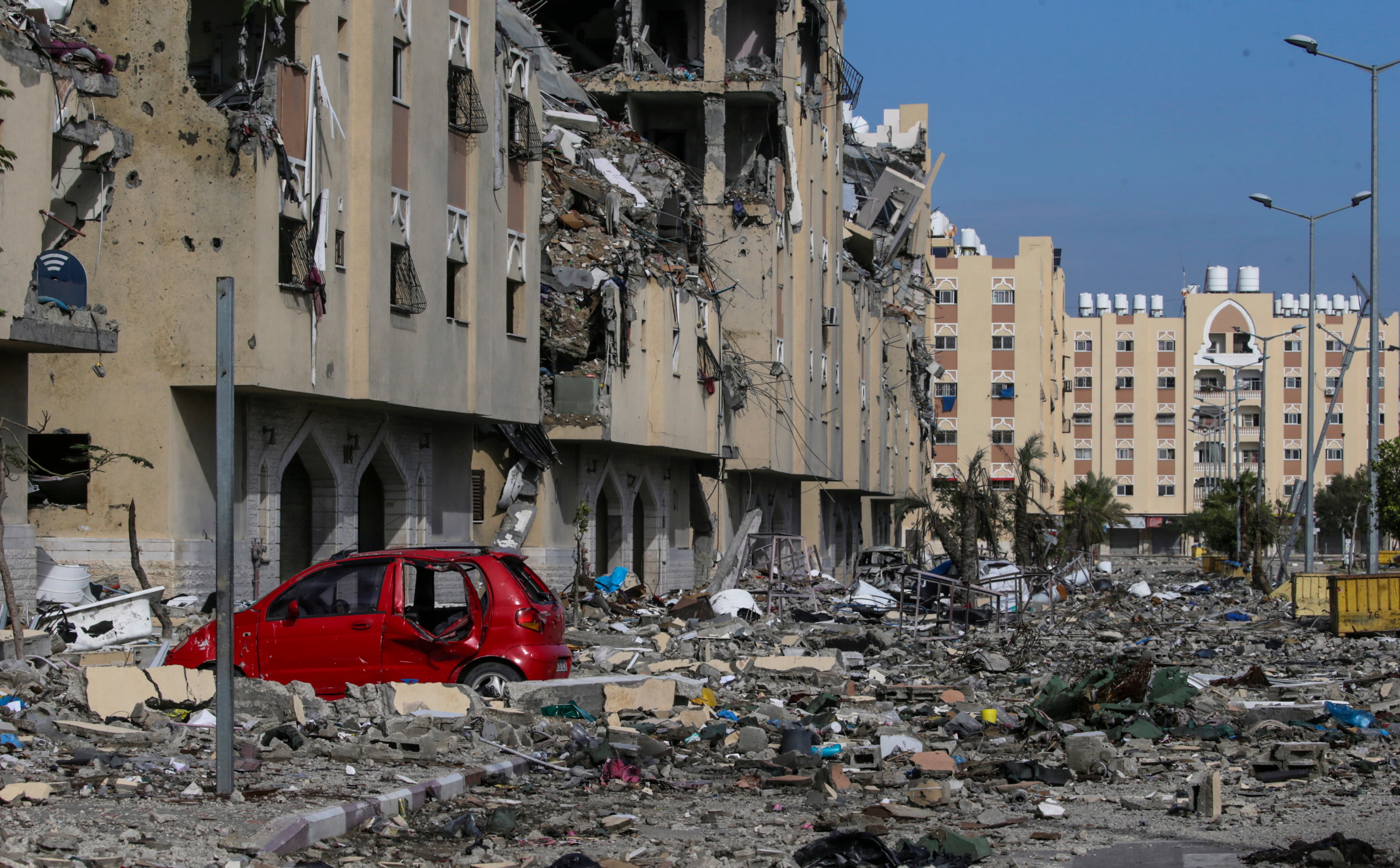 Vista de la destrucción en la Franja de Gaza