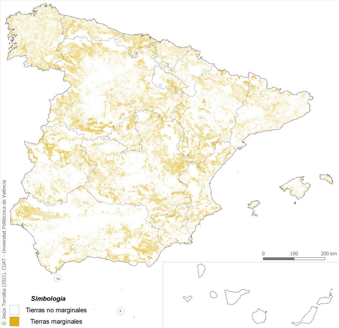 El 20% del territorio español no tiene un uso de suelo productivo