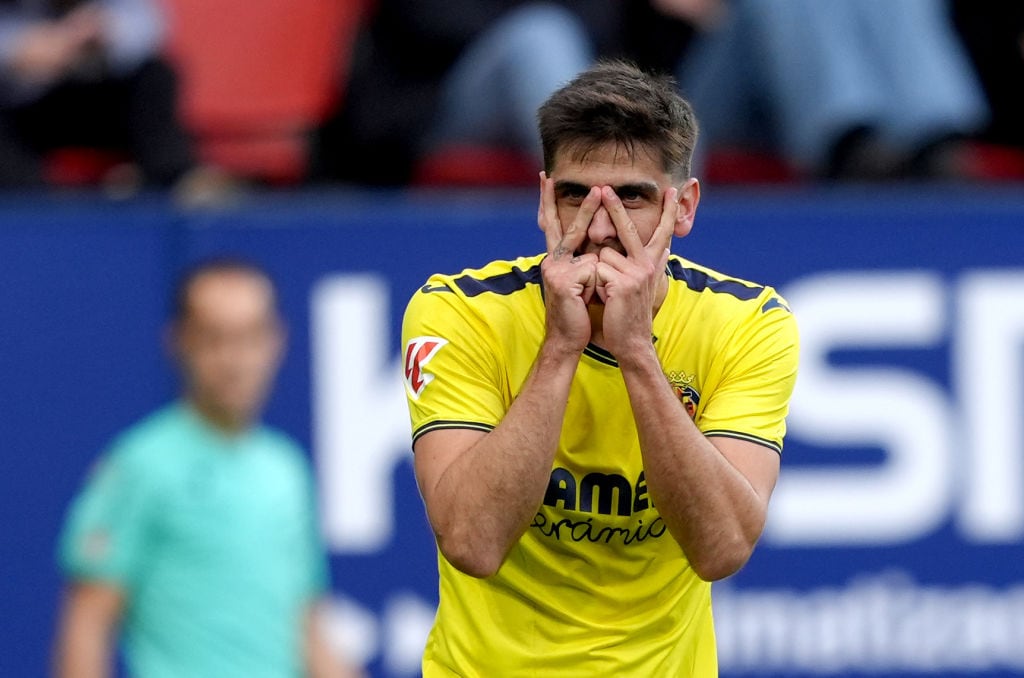 Gerard Moreno celebrando el gol del empate en el Osasuna-Villareal