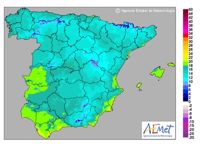 Temperaturas mínimas para el jueves 5 de septiembre