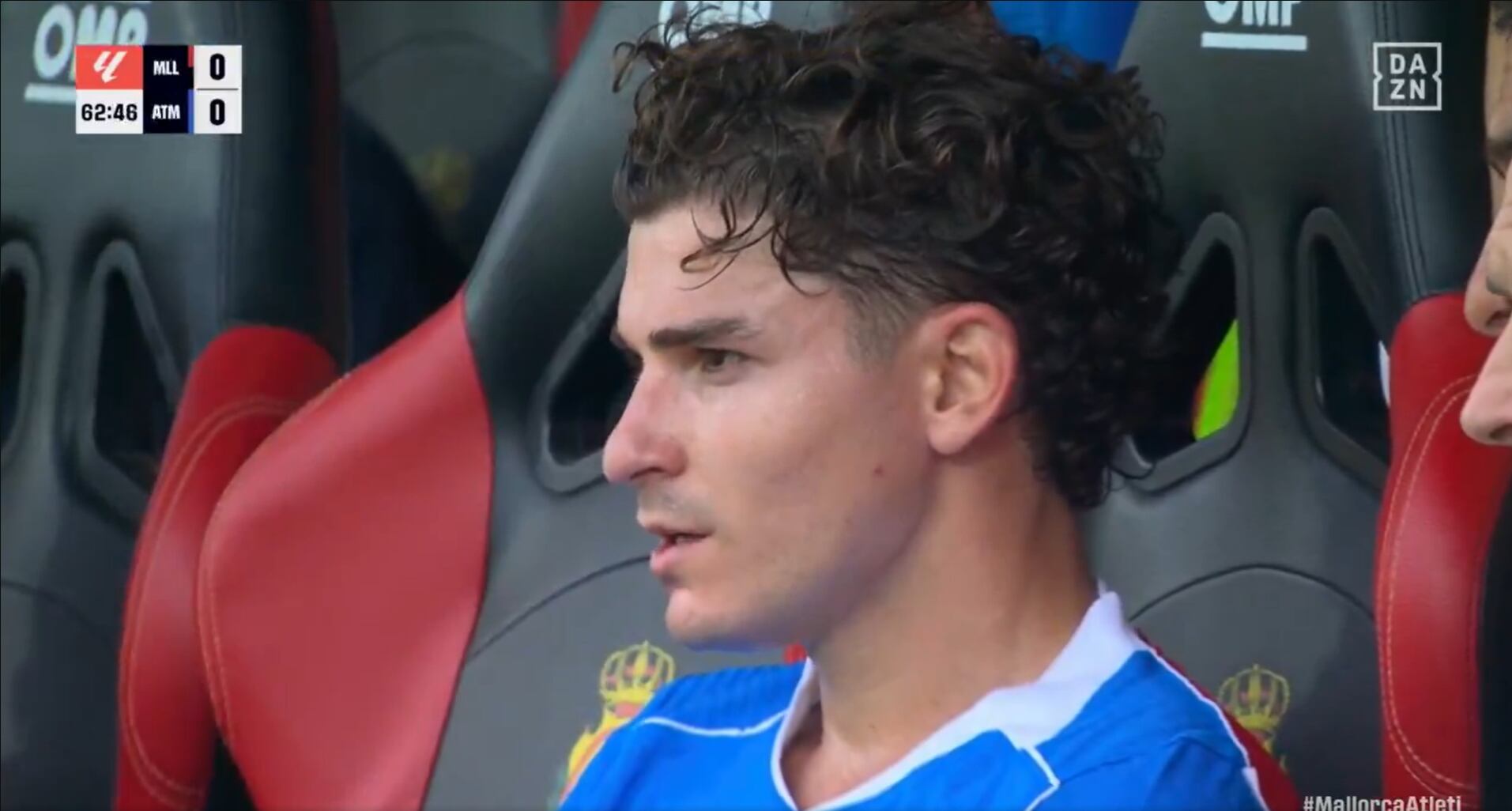 Julián Alvarez, en el banquillo durante el RCD Mallorca-Atlético de Madrid