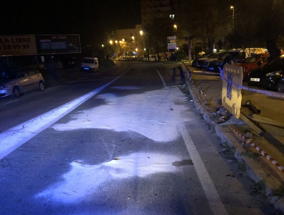 Lugar en el que se producía el accidente mortal, en la carretera que une Tomares con Castilleja de la Cuesta