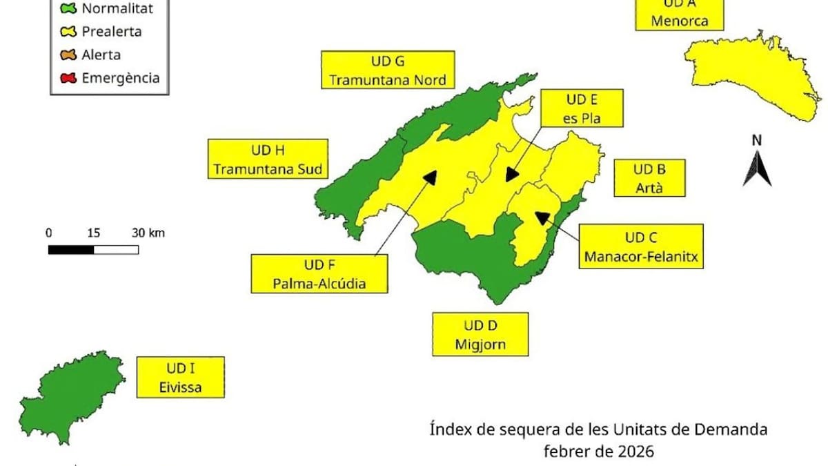 Las reservas hídricas de Baleares aumentan hasta el 58% en febrero