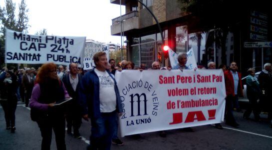 Pancarta de la manifestació.