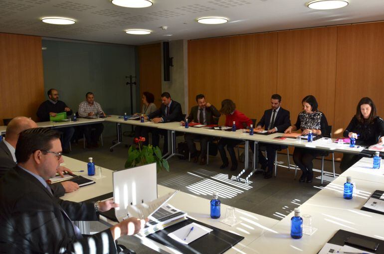 Un moment de la trobada de la delegació del GRECO i els consellers generals.