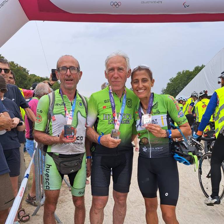 Escartin, Cored y Ferrer en la meta de  Paris