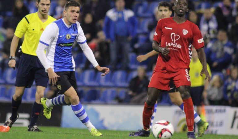 Gallar durante el partido de ida frente a La Pobla de Mafumet