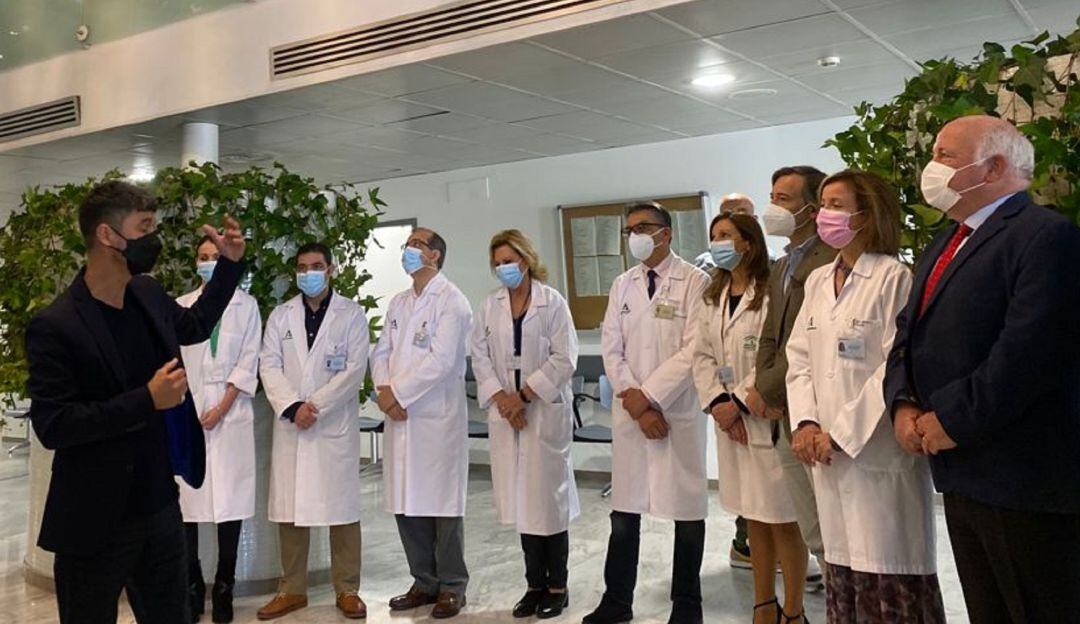 El consejero de Salud y Familias de la Junta, Jesús Aguirre, durante el acto del 45 aniversario del Hospital Reina Sofía de Córdoba