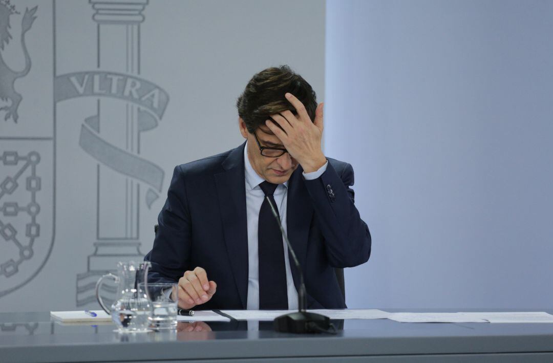 El ministro de Sanidad, Salvador Illa, comparece en rueda de prensa posterior al Consejo de Ministros extraordinario de carácter no presencial.