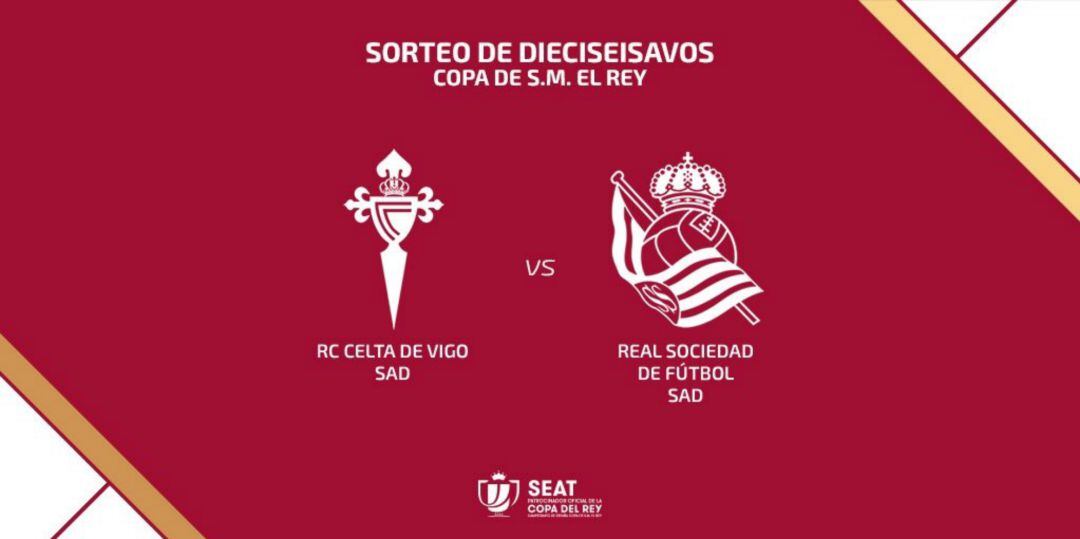 Imagen de la RFEF del emparejamiento entre la Real y el Celta