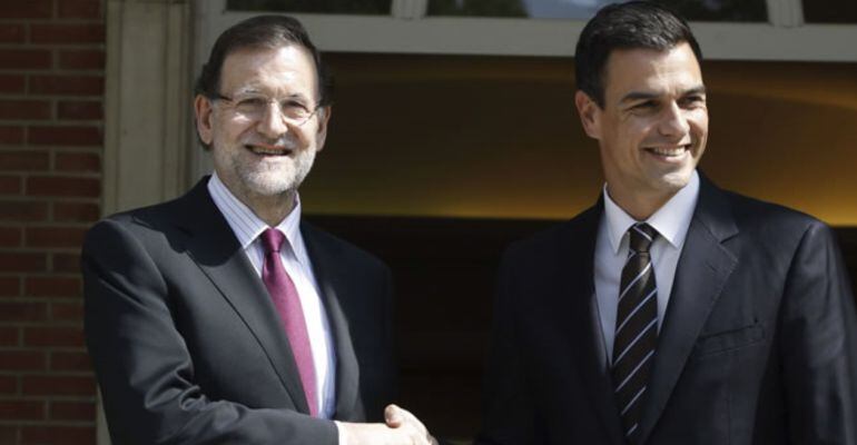 Imagen de archivo del presidente Rajoy y Pedro Sánchez en una reunión en la Moncloa