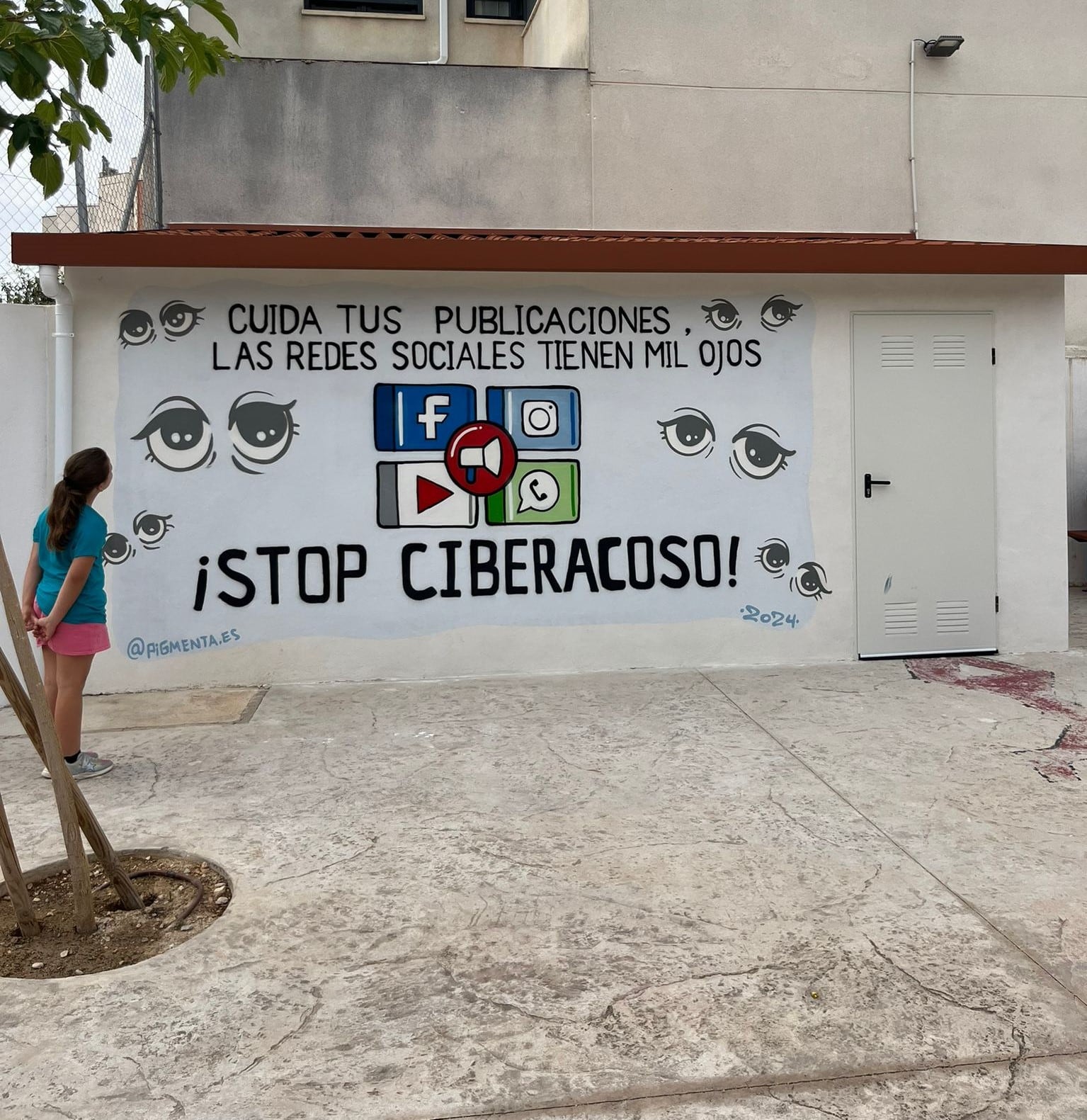 Imagen de uno de los murales ganadores en el CEIP Nuestra Señora de las Mercedes de Puebla de Soto