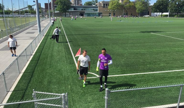 Keylor Navas, al término del entrenamiento