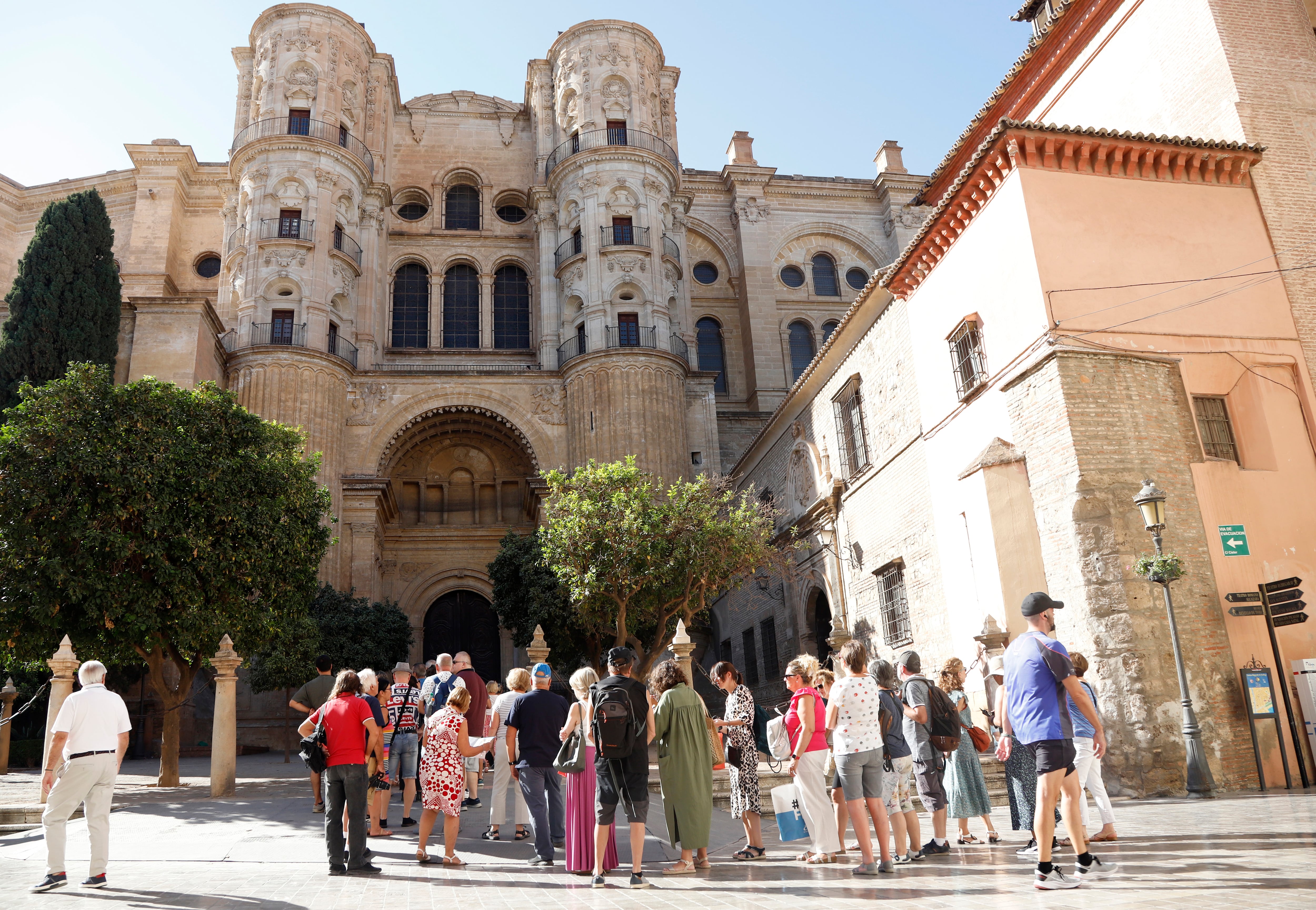 Un grupo de turismo en Málaga.