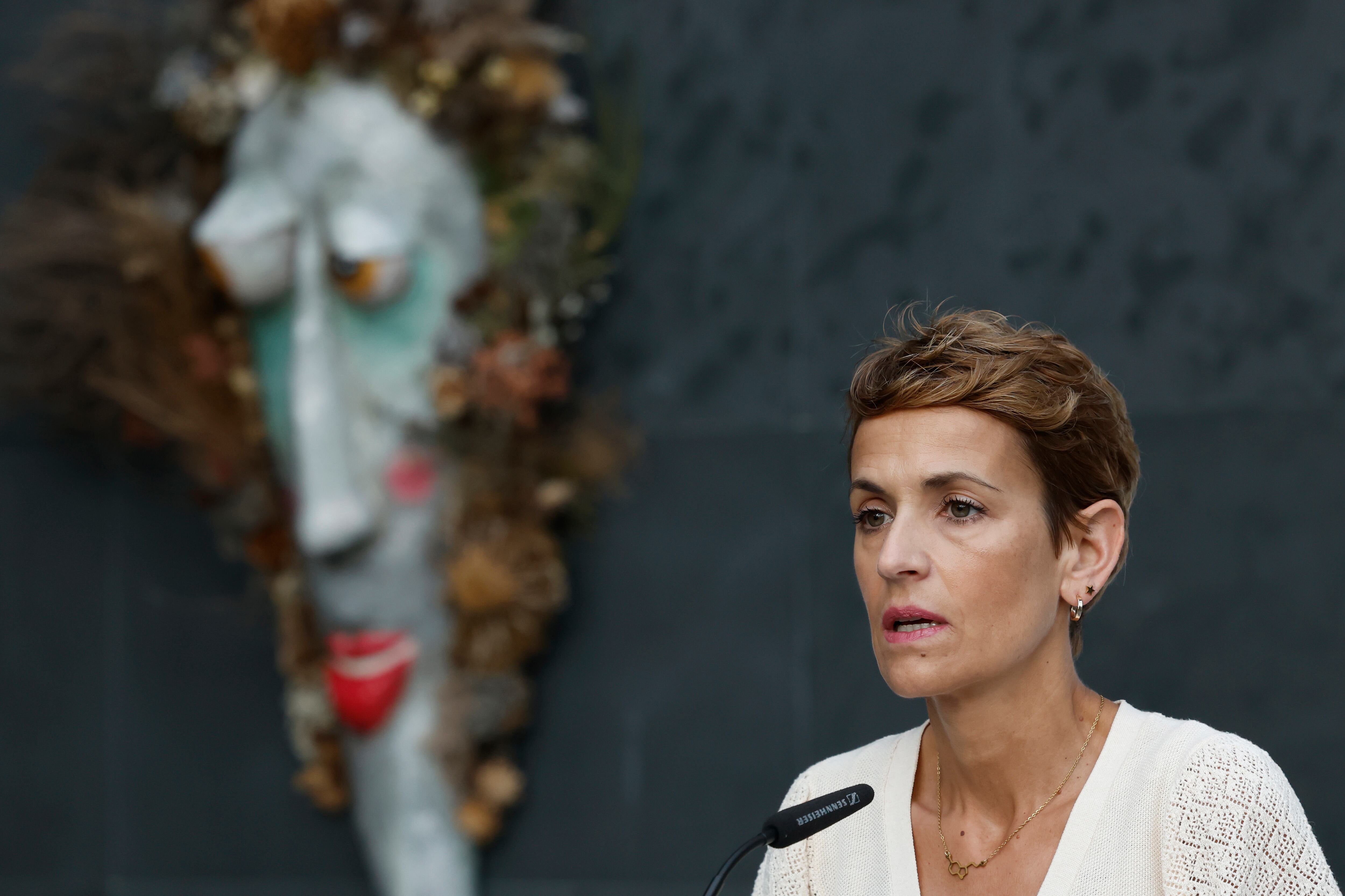 La presidenta del Gobierno de Navarra y secretaria general del PSN, María Chivite