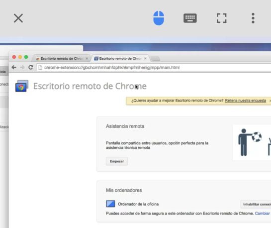 La aplicación ‘Chrome Remote Desktop’ en un Mac