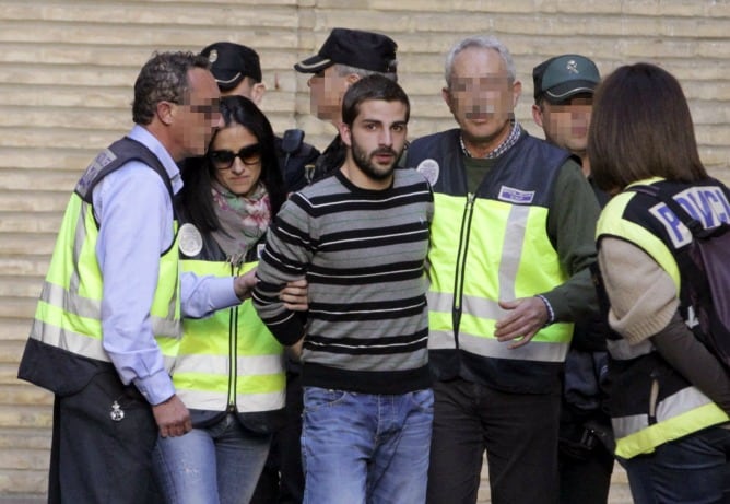 Miguel Carcaño, asesino confeso de Marta del Castillo, a su llegada al Hospital Miguel Servet de Zaragoza custodiado por la Policía para someterse al &#039;test de la verdad&#039;