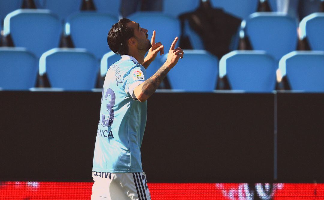 Brais celebra su gol al Betis