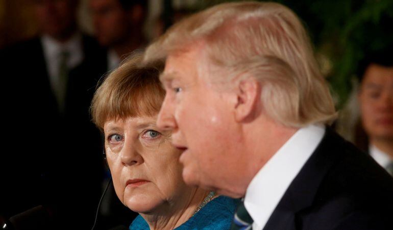 Trump y Merkel en su comparecencia del pasado 17 de marzo.