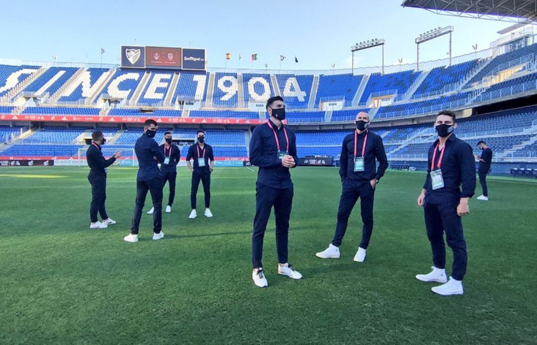 Imagen de los jugadores del CD Castellón en la Rosaleda