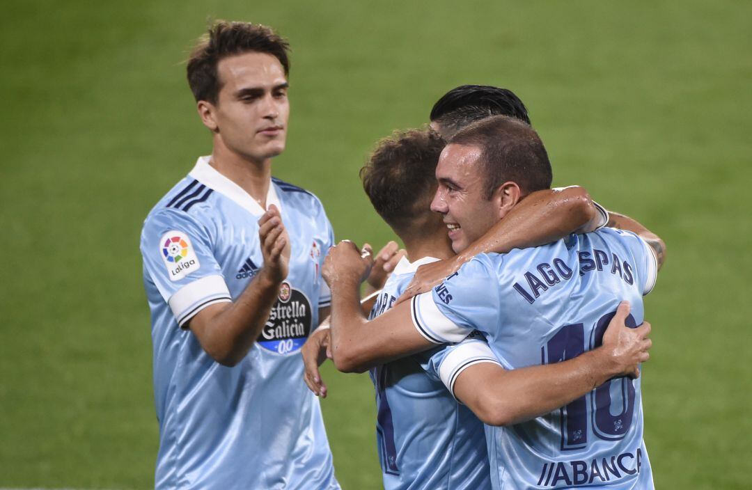 El Celta celebra el segundo gol del partido