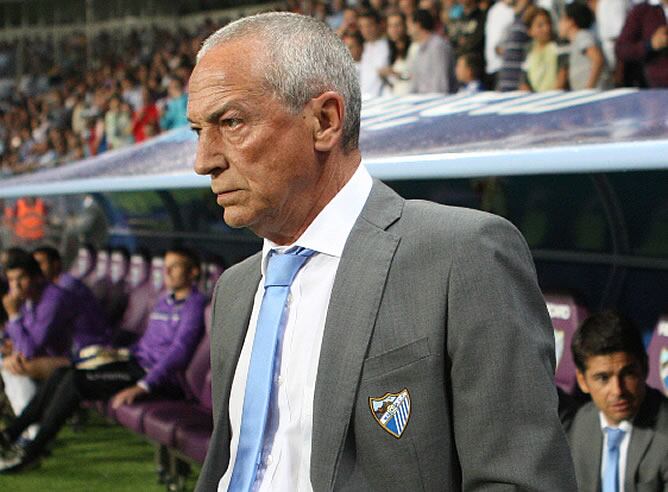 El portugués Jesualdo Ferreira, durante un partido con el Málaga