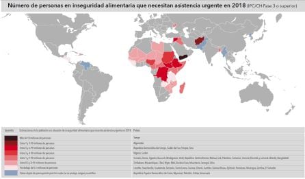 MAPA DE LAS PEORES CRISIS DEL HAMBRE EN EL MUNDO