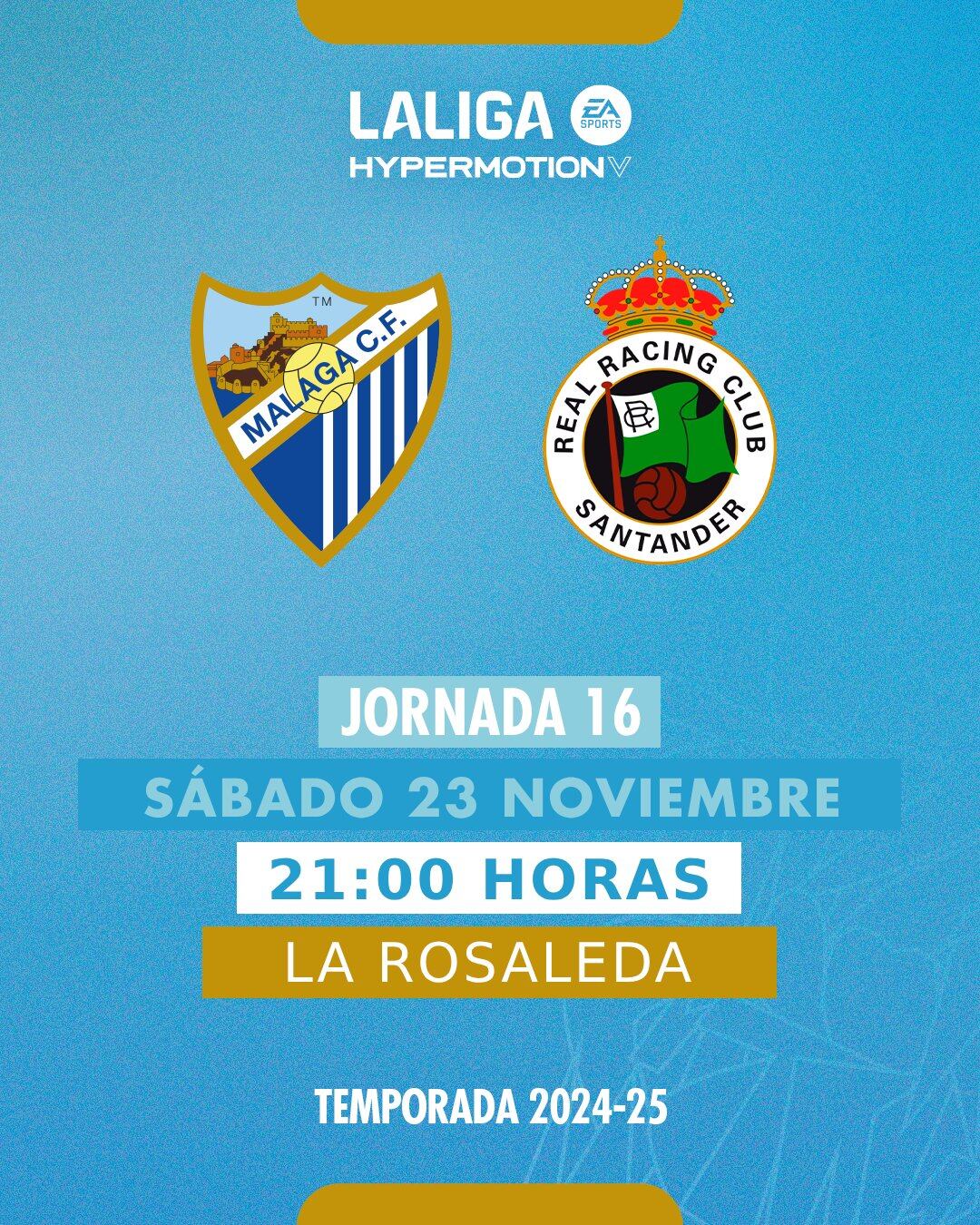 Horario del Málaga - Racing