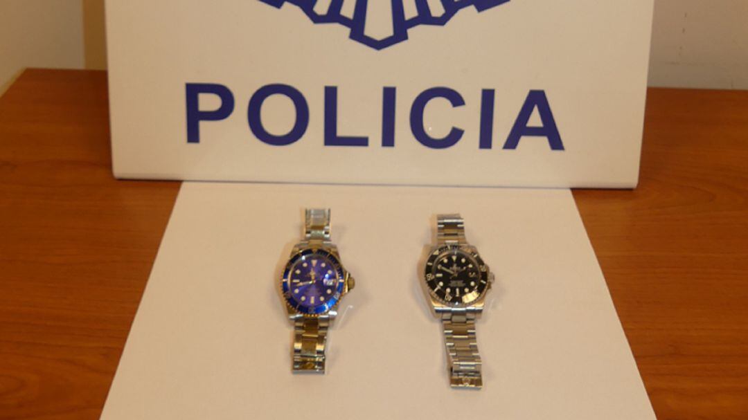 Relojes intervenidos por la Policía.