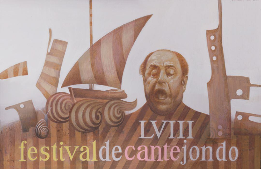 Cartel anunciador del 58º Festival de Cante Jondo Antonio Mairena