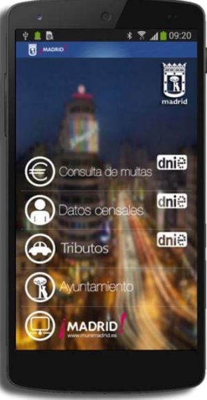 El menú principal de la app para hacer gestiones con el DNI 3.0.