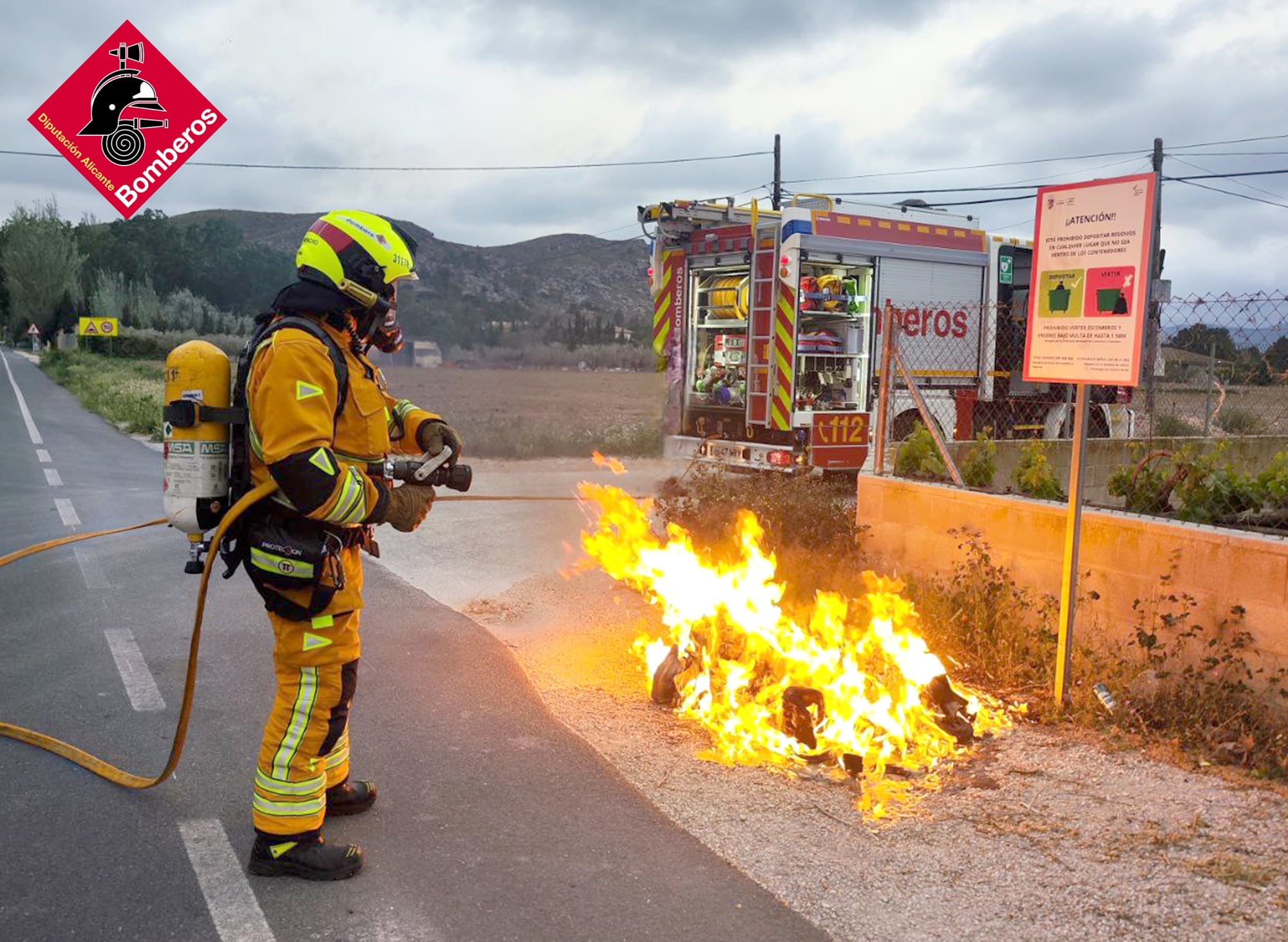 Intervención de los bomberos