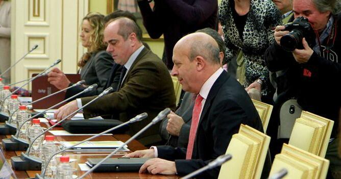 El ministro, José Ignacio Wert, antes de comenzar la reunión