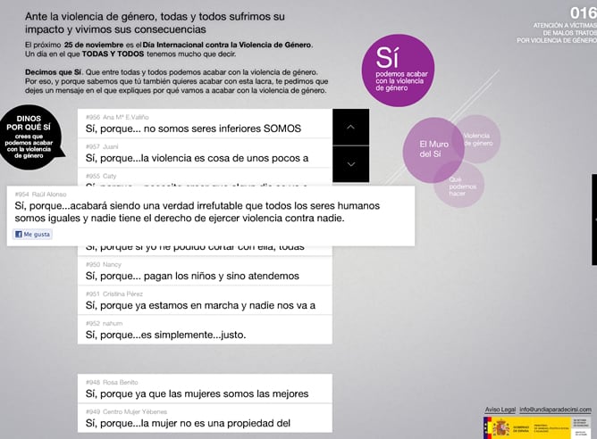 La web ha sido creada por el Ministerio de Sanidad, Política Social e Igualdad, instada por el Instituto de la Mujer.