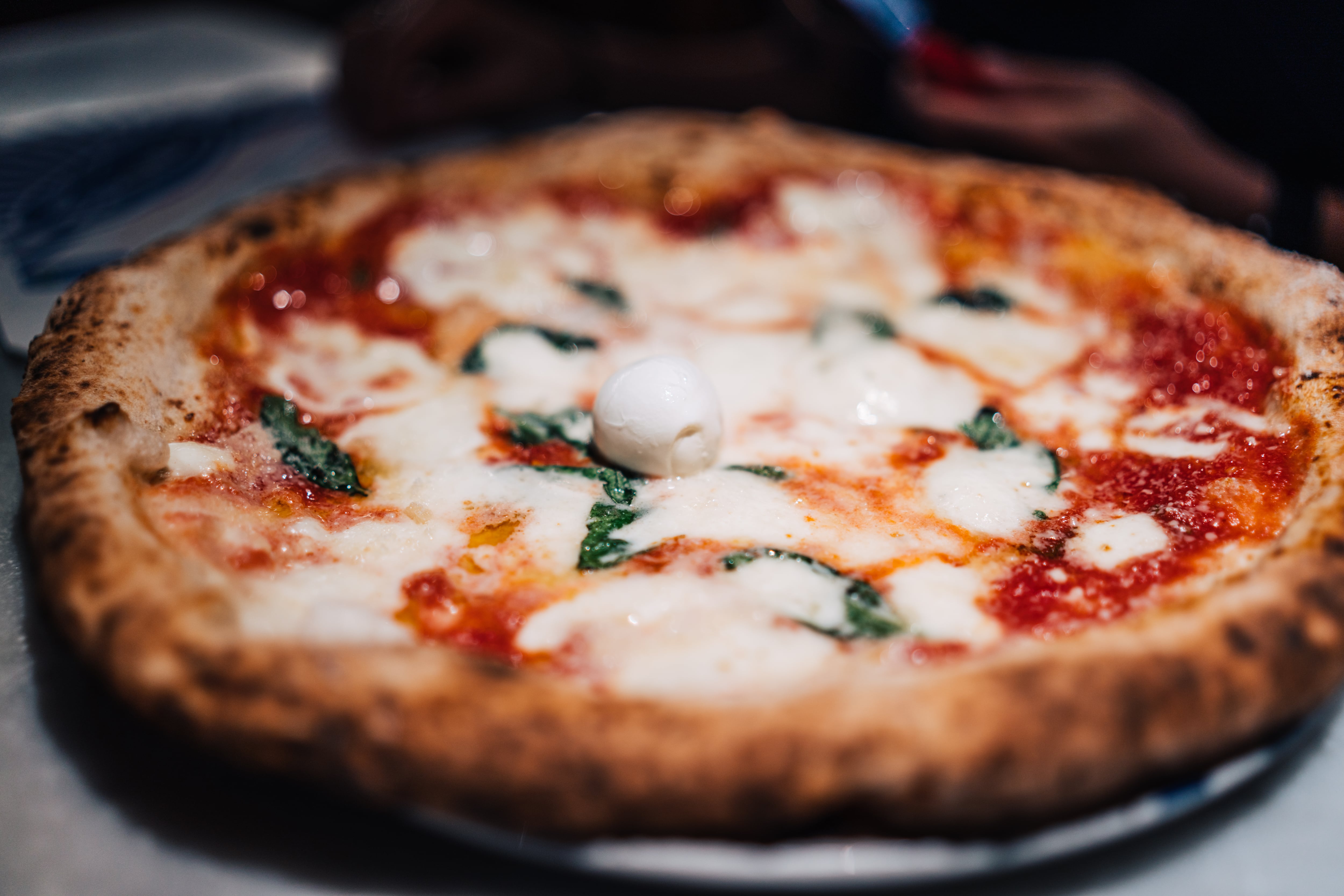 Traditional Neapolitan Pizza Margherita in Naples, Italy