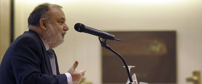 El presidente de la Audiencia Nacional, Ángel Juanes, durante una conferencia en Valladolid este mes de junio